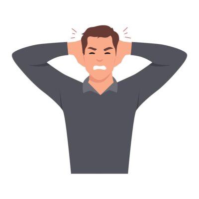 young-man-covering-his-ears-with-his-hands-flat-illustration-isolated-on-white-background-vector